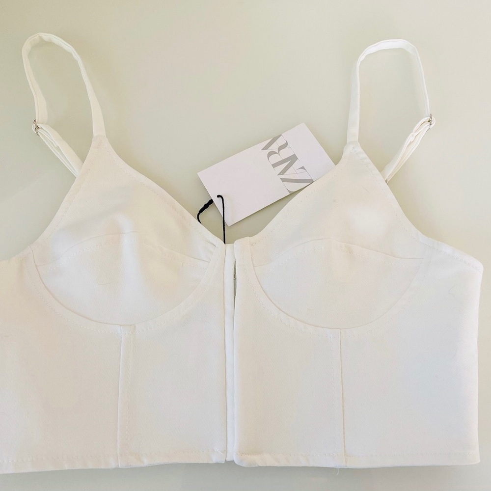 NEW Zara bralet White Top SZ S